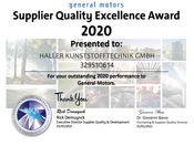 GM Supplier Quality Excellence Award 2020